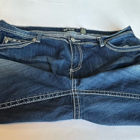 ZCO Womens Jeans Low Rise Bootcut Embellished Studded Embroidered Y2K Size 24 - Picture 13 of 16